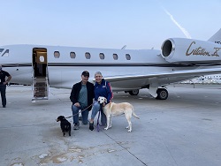 Alexa and Martin on a private jet charter