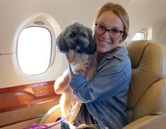 Jami with her best friend on a private jet charter