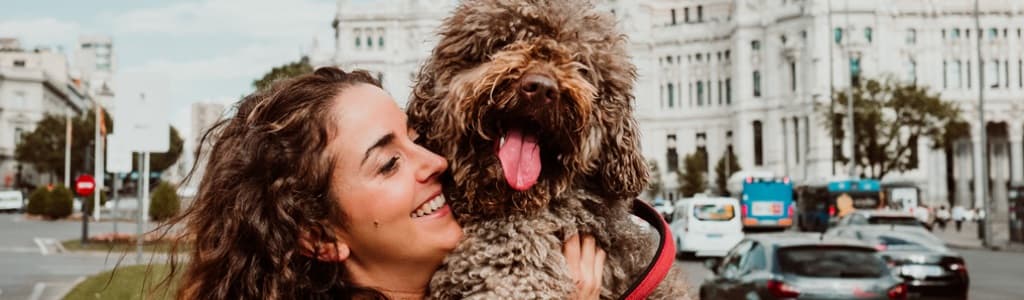 pet travel in Europe - girl and dog